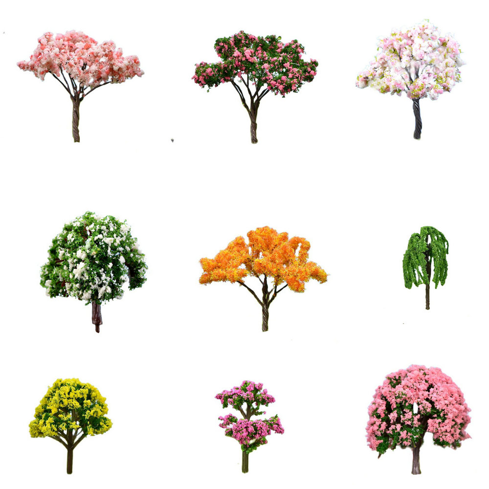 Bonsai Garden Miniature - 1/5 ピース/セットミニツリー妖精の庭のミニチュアマイクロ風景樹脂工芸品盆栽置物ガーデンテラリウムアクセサリー供給