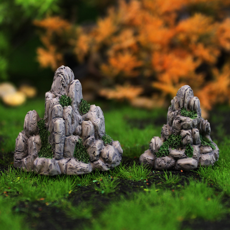 Bonsai Garden Miniature - ミニ山の偽のミニチュア石,人工の丘のおもちゃ,盆栽の装飾品,妖精の庭のアクセサリー,家の装飾,水族館の岩
