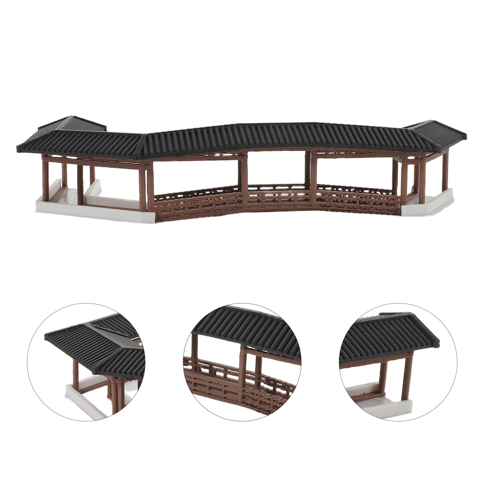 Bonsai Garden Mini - 古代風のミニチュア橋。プラスチック製で、盆栽の風景や庭、机の上の飾り、ミニチュアハウスの橋、DIYの材料として最適。
