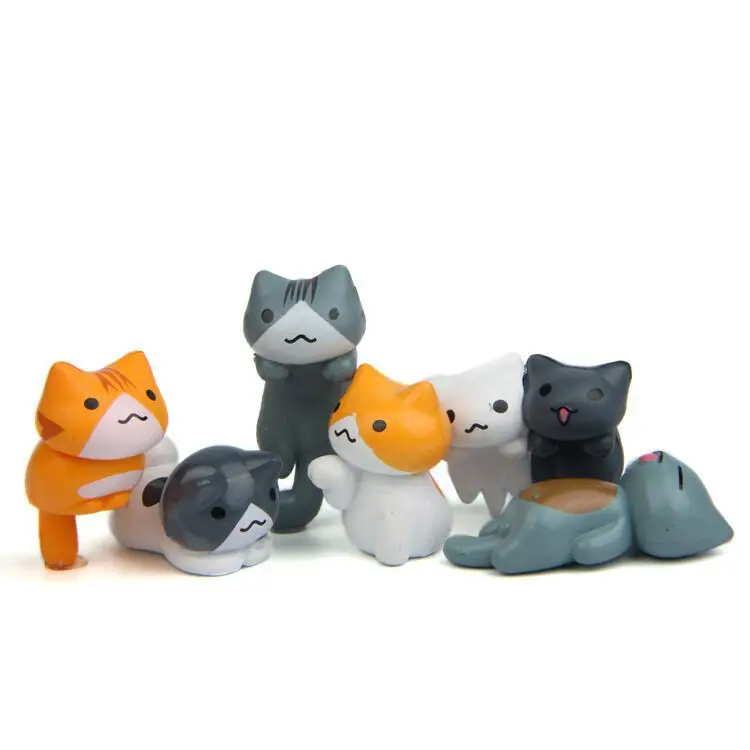Bonsai Garden In Japan - 6 ピース/セット漫画ラッキー pvc 猫ホームガーデン盆栽装飾ミニチュアギフト