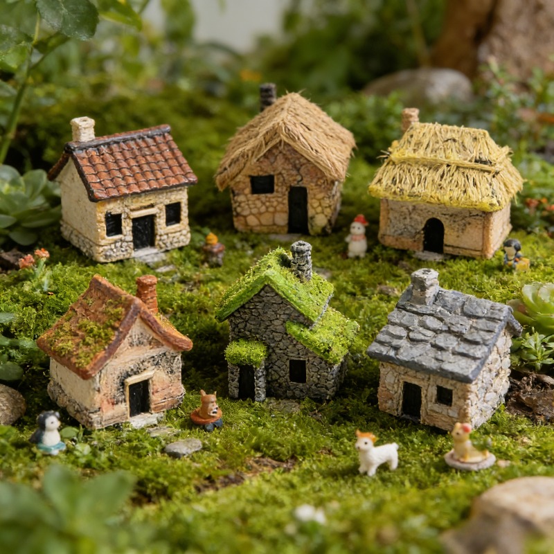 5個入り樹脂製ミニチュア手作りハウスセット アウトドアガーデ - Bonsai Garden Miniature のレビューと価格