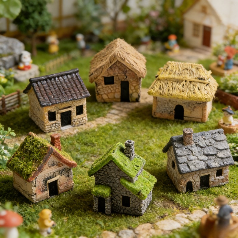 5個入り樹脂製ミニチュア手作りハウスセット アウトドアガーデ - Bonsai Garden Miniature のレビューと価格