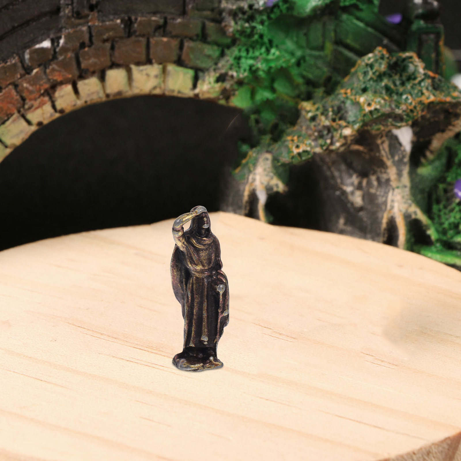 ミニチュアの古代中国人像、精巧な金属彫刻、盆栽、テラリウム、 - Bonsai Garden Miniature のレビューと価格