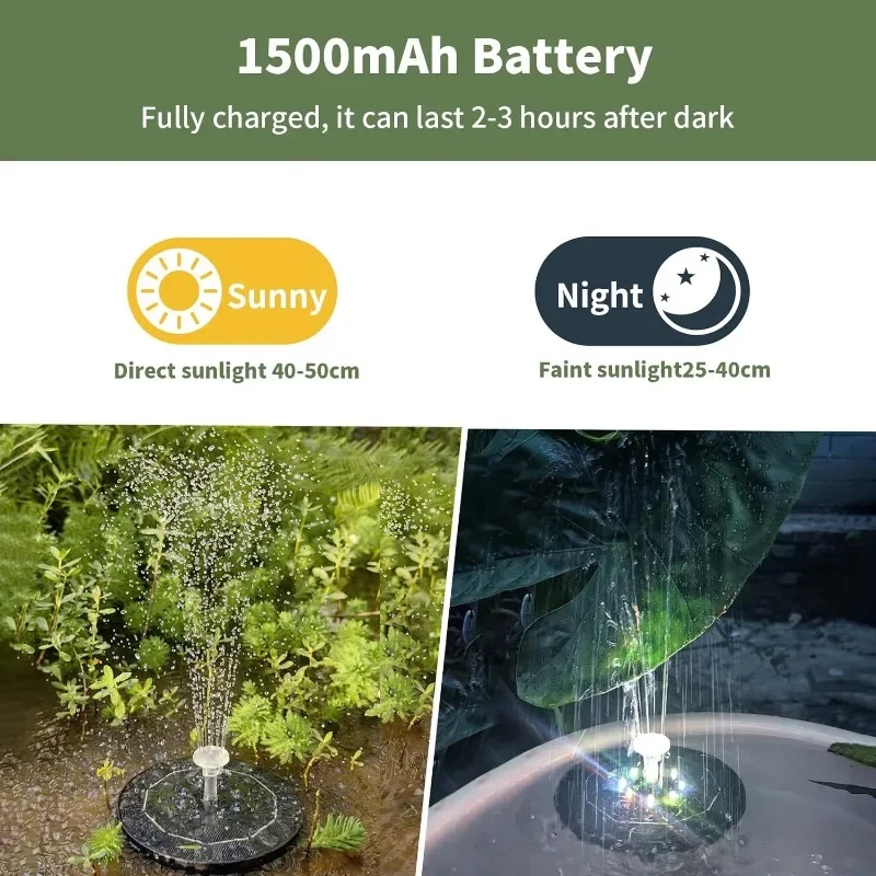 回転式ソーラーLED噴水,3W, 6ノズル,屋外ウォーターポ - Bonsai Garden Fountain のレビューと価格