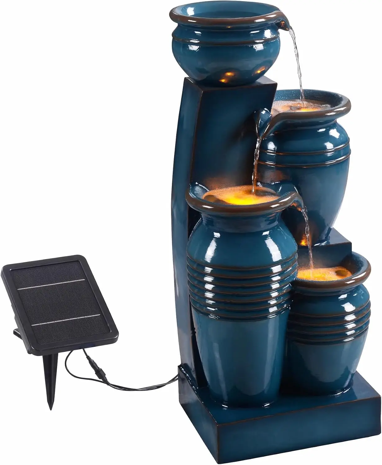 28.7インチ 4段カスケードボウル ソーラーパワー式噴水  - Bonsai Garden Fountain のレビューと価格