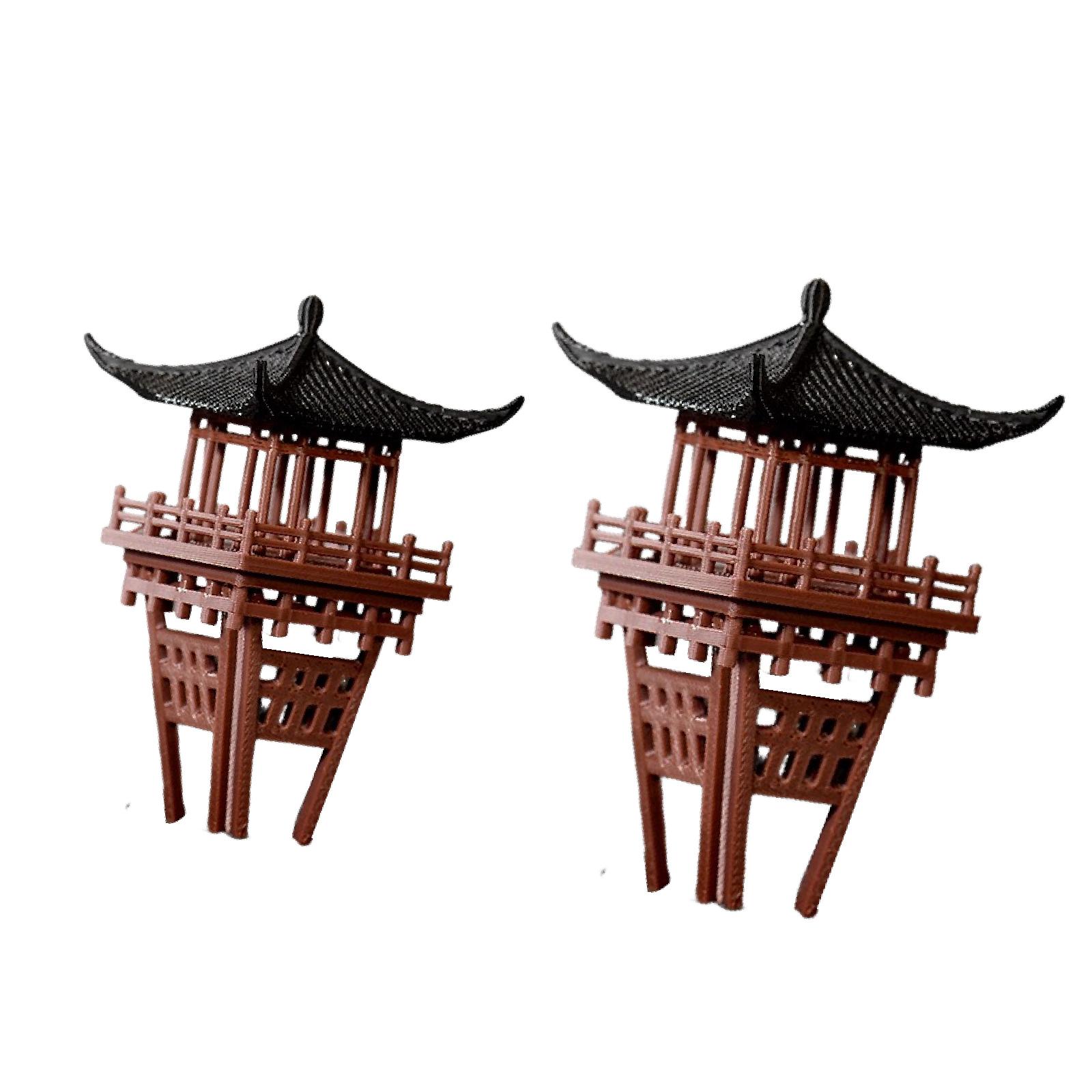 ミニチュア中国風パビリオン装飾品 伝統的なプラスチック製ガー - Bonsai Garden Miniature のレビューと価格