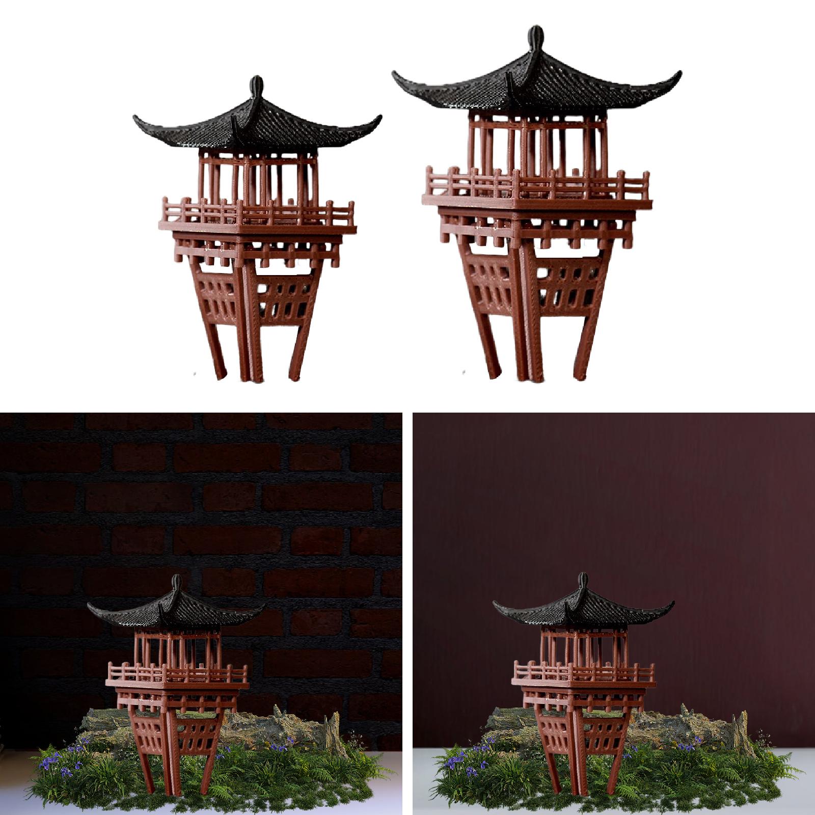 ミニチュア中国風パビリオン装飾品 伝統的なプラスチック製ガー - Bonsai Garden Miniature のレビューと価格
