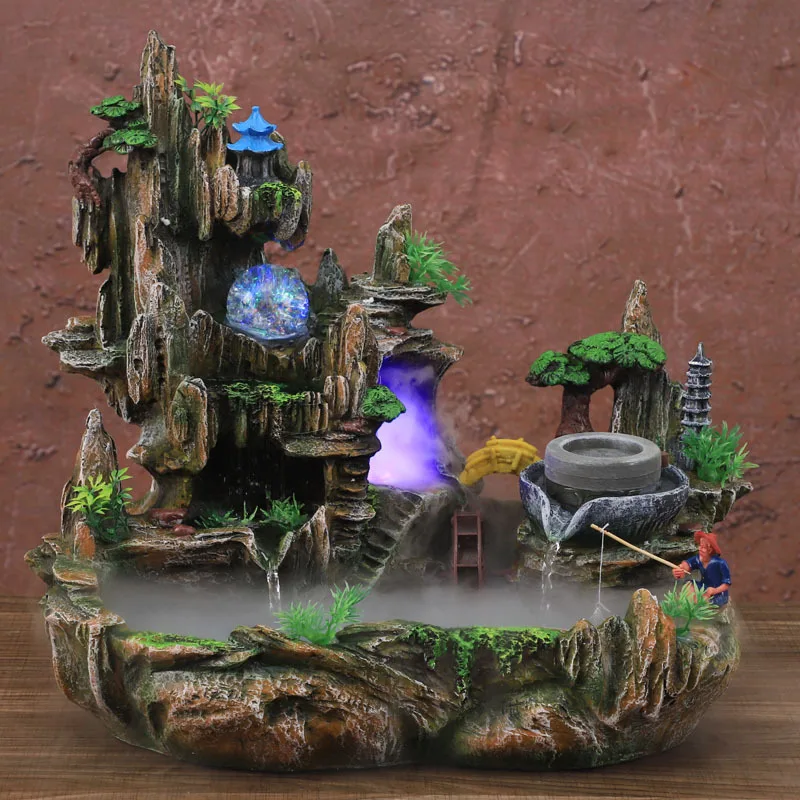 マウンテンビューロッカリー噴水水循環小型水槽庭盆栽装飾幸運風 - Bonsai Garden Fountain のレビューと価格