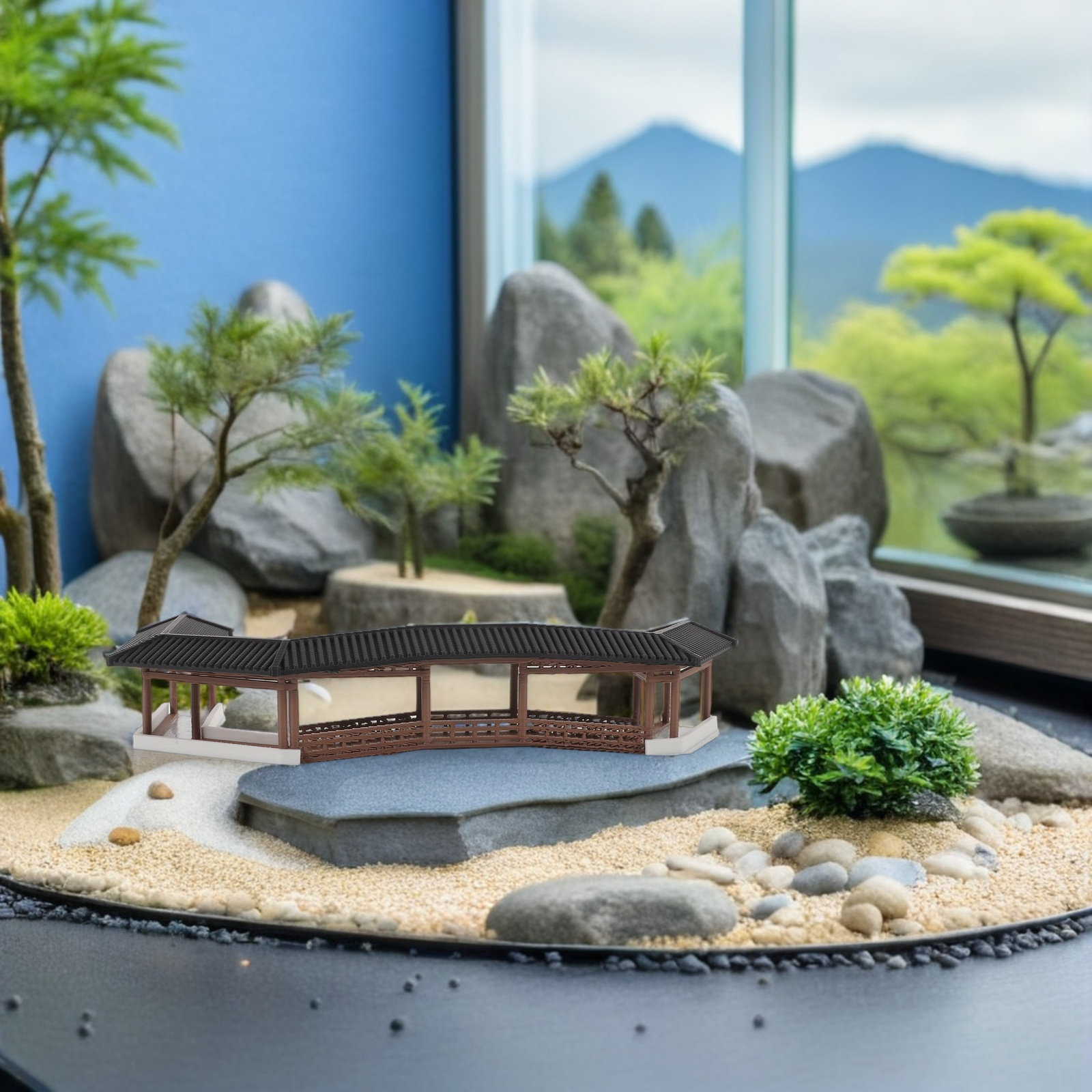 古代風のミニチュア橋。プラスチック製で、盆栽の風景や庭、机の - Bonsai Garden Mini のレビューと価格