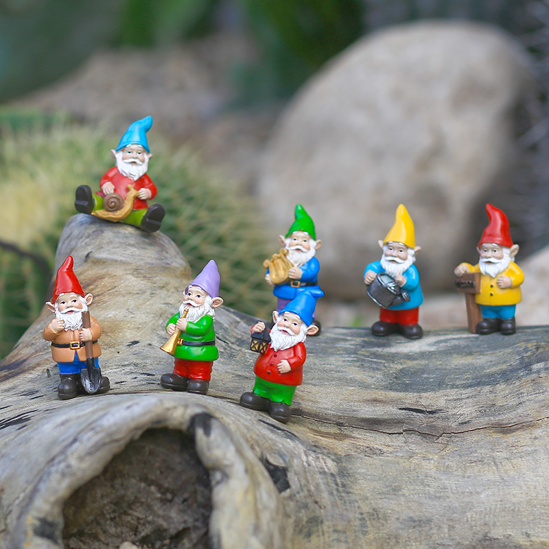 エルフのフィギュア,7ピース/セット,家,オフィス,庭の彫刻 - Bonsai Garden Miniature のレビューと価格