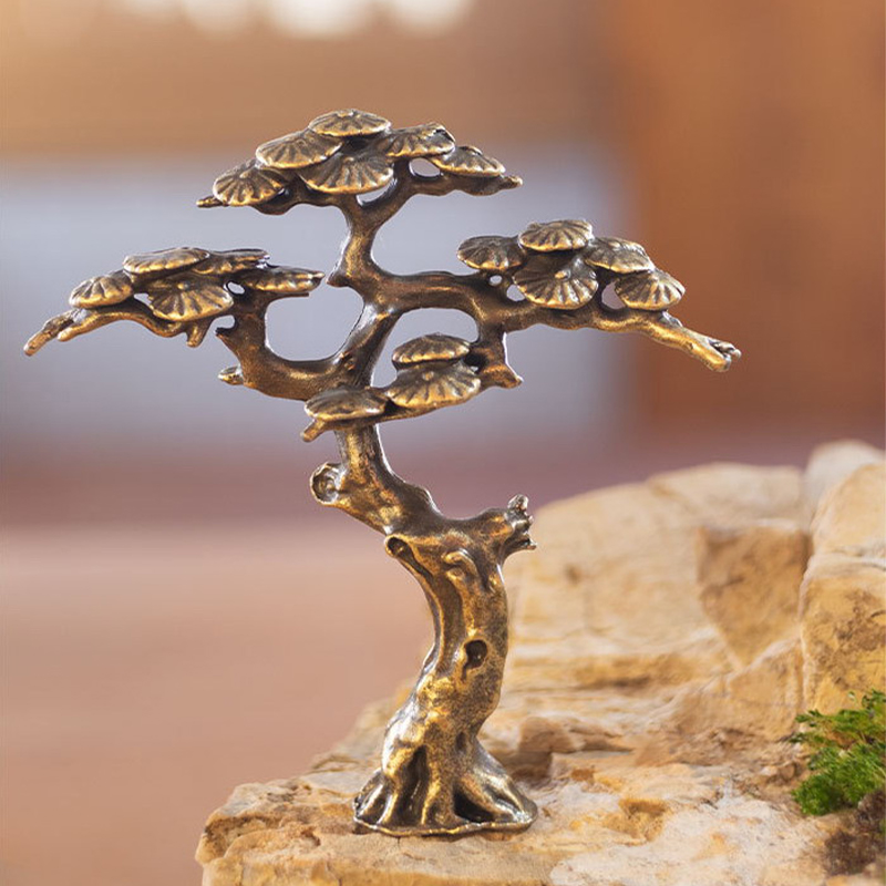 ミニウェルカムパインミニチュア置物銅小さなフェイクツリー装飾 - Bonsai Garden Mini のレビューと価格