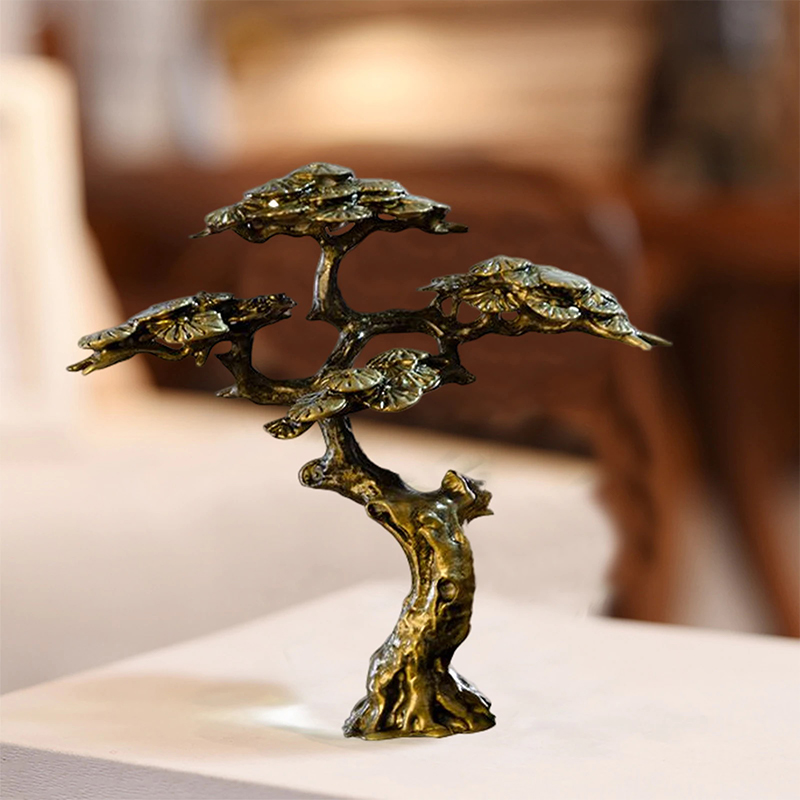 ミニウェルカムパインミニチュア置物銅小さなフェイクツリー装飾 - Bonsai Garden Mini のレビューと価格