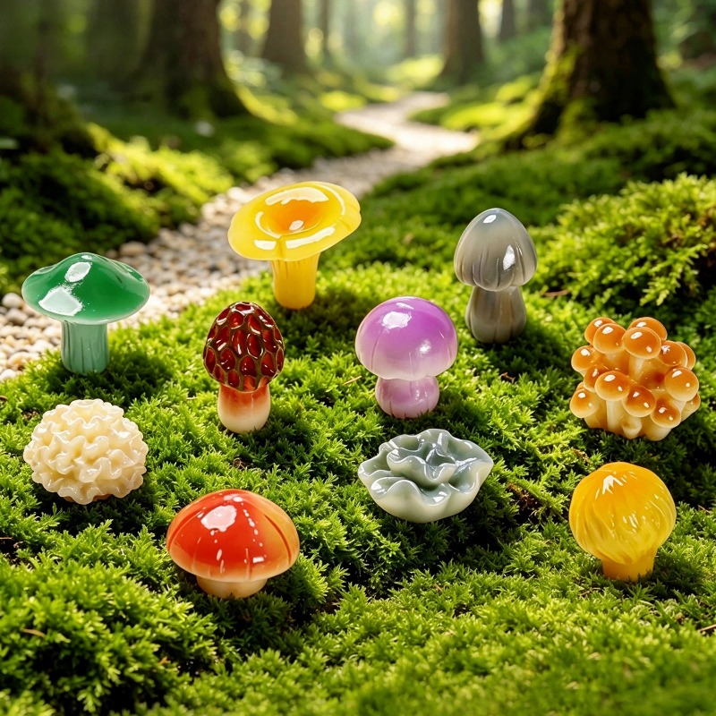 10個入り クリエイティブミニチュア盆栽庭園装飾キノコアクセ - Bonsai Garden Miniature のレビューと価格
